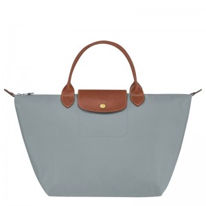 Steel Longchamp Le Pliage Original M - Recycled canvas Women Handbags | 932504FDL