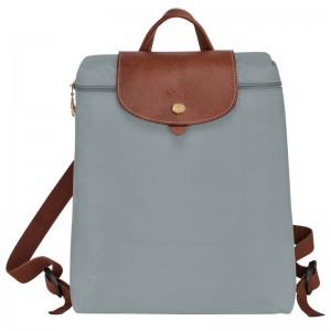 Steel Longchamp Le Pliage Original M - Recycled canvas Women Backpacks | 019537EMG