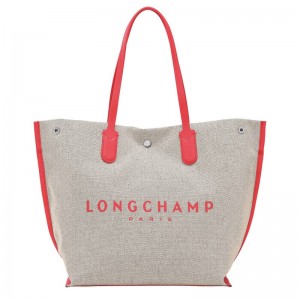 Strawberry Longchamp Essential L - Canvas Women Shoulder bags | 902675FEI