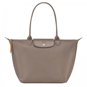 Taupe Longchamp Le Pliage City L - Canvas Women Shoulder bags | 520789ACK