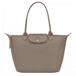 Taupe Longchamp Le Pliage City M - Canvas Women Shoulder bags | 248170JMQ