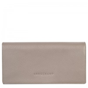 Turtledove Longchamp Le Foulonné Continental - Leather Women Wallets | 532194UMP