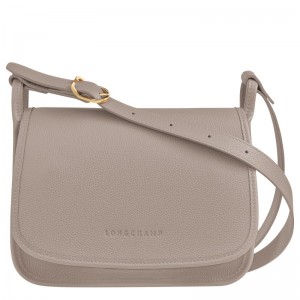 Turtledove Longchamp Le Foulonné M Crossbody bag - Leather Women Crossbody bags | 492735OHW