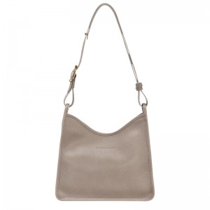 Turtledove Longchamp Le Foulonné M Hobo - Leather Women Shoulder bags | 785023KEU