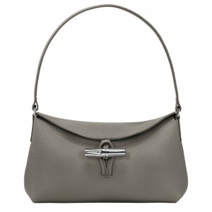 Turtledove Longchamp Le Roseau S Hobo - Leather Women Shoulder bags | 421095PQU