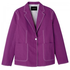 Violet Longchamp Jacket - Gabardine Women Coats & Jackets | 590873ZDC