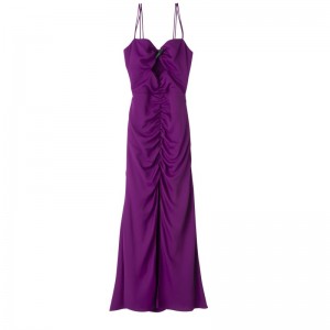 Violet Longchamp Midi dress - Crepe Women Dresses & Skirts | 526930ZNE