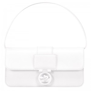 White Longchamp Box-Trot M Shoulder - Leather Women Shoulder bags | 143598FWG