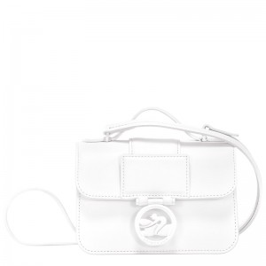 White Longchamp Box-Trot XS Crossbody bag - Leather Women Crossbody bags | 985721UKV