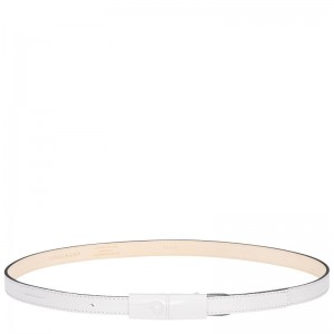 White Longchamp Le Roseau Essential - Leather Women Belts | 274369ULD