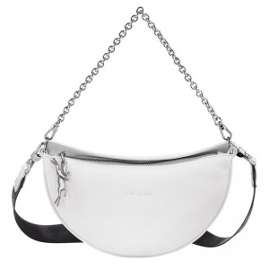 White Longchamp Smile S Crossbody - Leather Women Shoulder bags | 063972SQJ