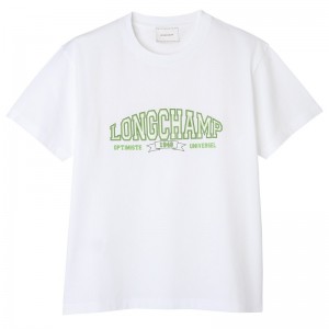 White Longchamp T-shirt - Jersey Women Tops & Blouses | 521860CJT