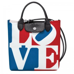 White Longchamp x Robert Indiana XS Crossbody - Canvas Women Handbags | 250834BZU