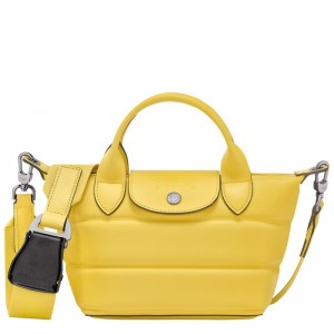 Yellow Longchamp Le Pliage Xtra XS - Leather Women Handbags | 538674COQ