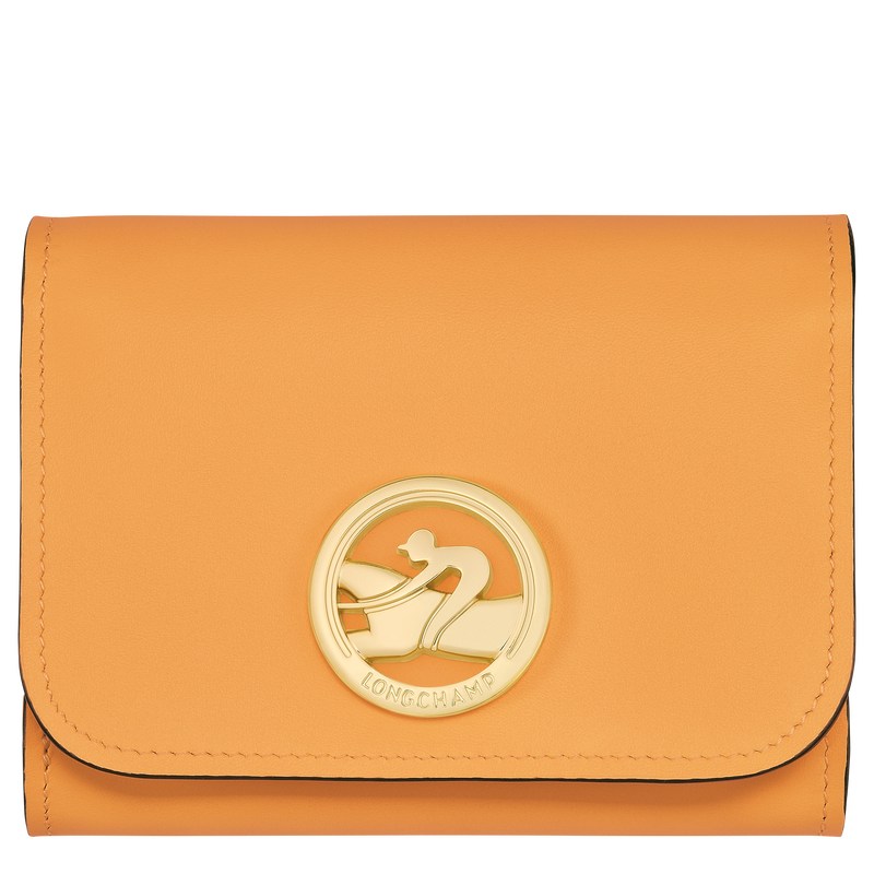 Apricot Longchamp Box-Trot - Leather Women Wallets | 371204ZPB