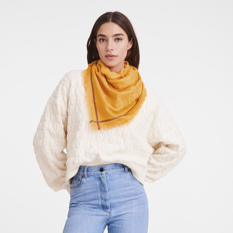 Apricot Longchamp La Médaille Shawl - OTHER Women Stoles | 943861OUE