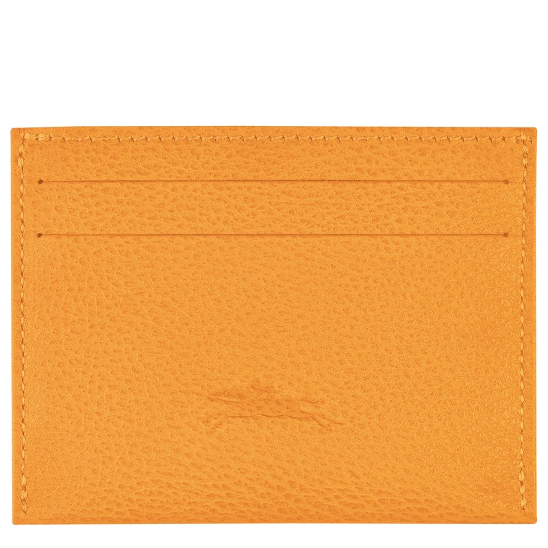 Apricot Longchamp Le Foulonné Cardholder - Leather Women Cardholders & Coin purses | 319674IYJ