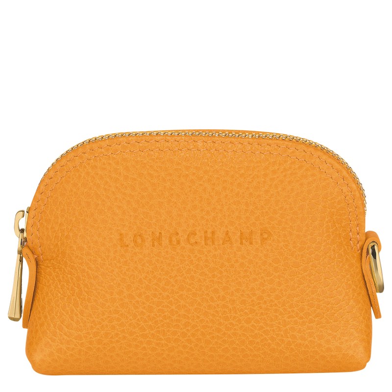 Apricot Longchamp Le Foulonné Coin purse - Leather Women Cardholders & Coin purses | 746953UNT