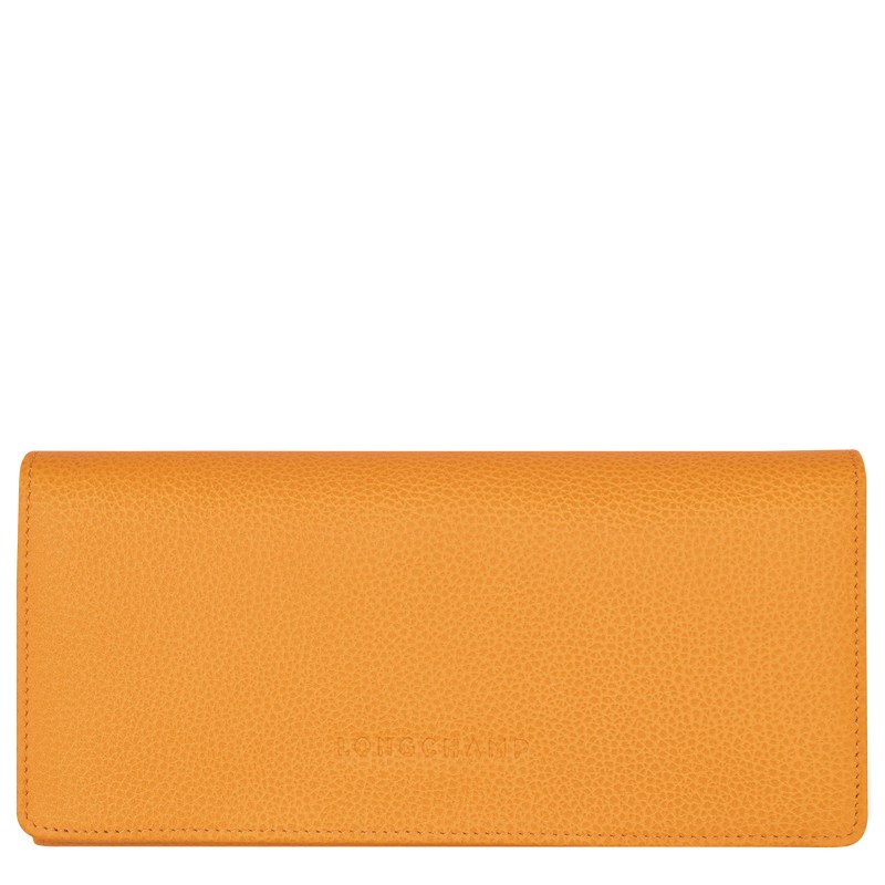 Apricot Longchamp Le Foulonné Continental - Leather Women Wallets | 270136OSN