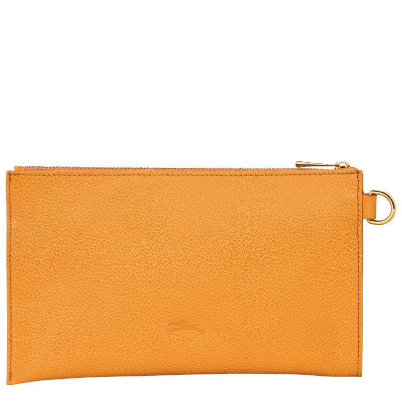 Apricot Longchamp Le Foulonné Pouch - Leather Women Pouches & Cases | 275948ROF