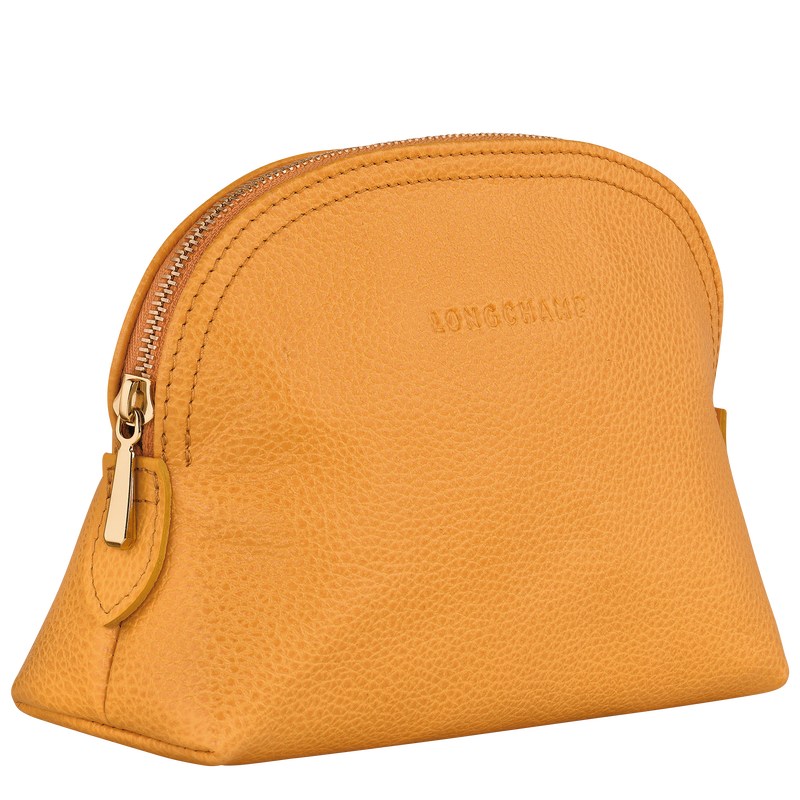 Apricot Longchamp Le Foulonné Pouch - Leather Women Pouches & Cases | 468501KMT