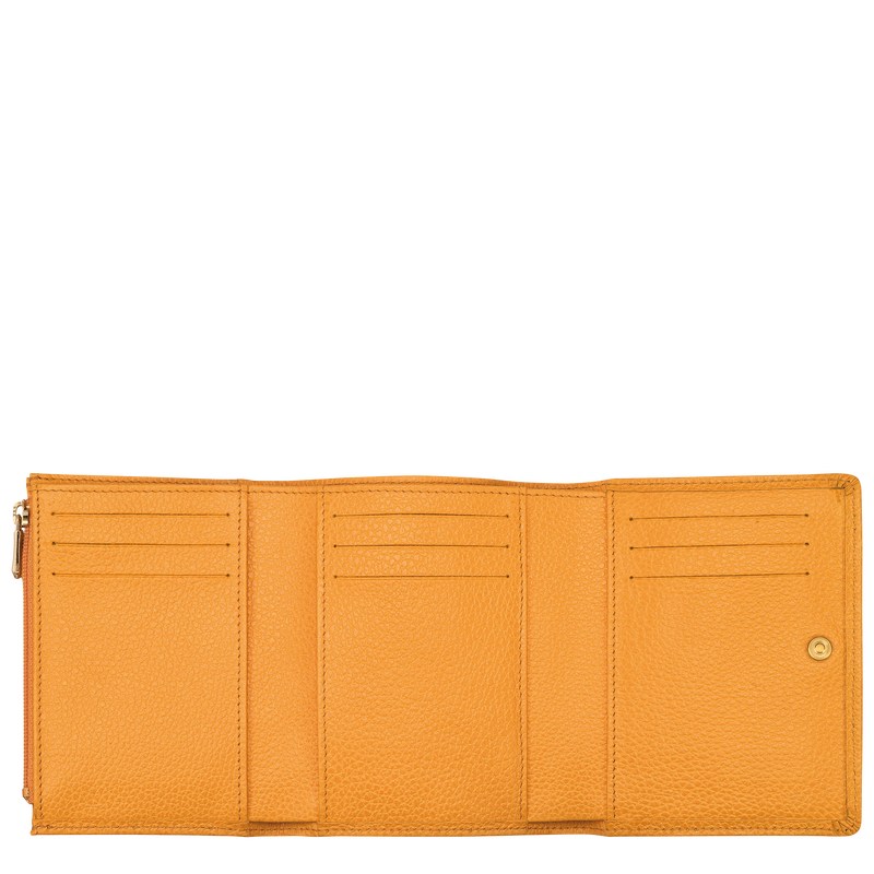 Apricot Longchamp Le Foulonné - Leather Women Wallets | 167094WTU