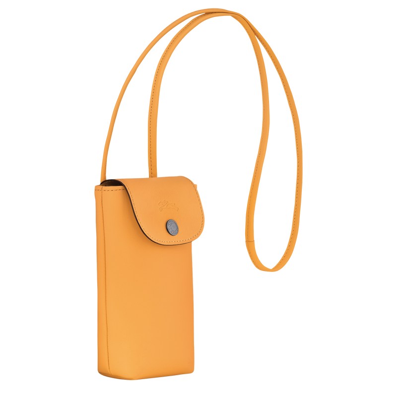 Apricot Longchamp Le Pliage Xtra Phone case with leather lace - Leather Women Pouches & Cases | 273486EXH