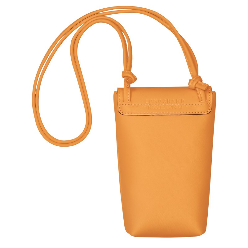 Apricot Longchamp Le Pliage Xtra Phone case with leather lace - Leather Women Pouches & Cases | 273486EXH