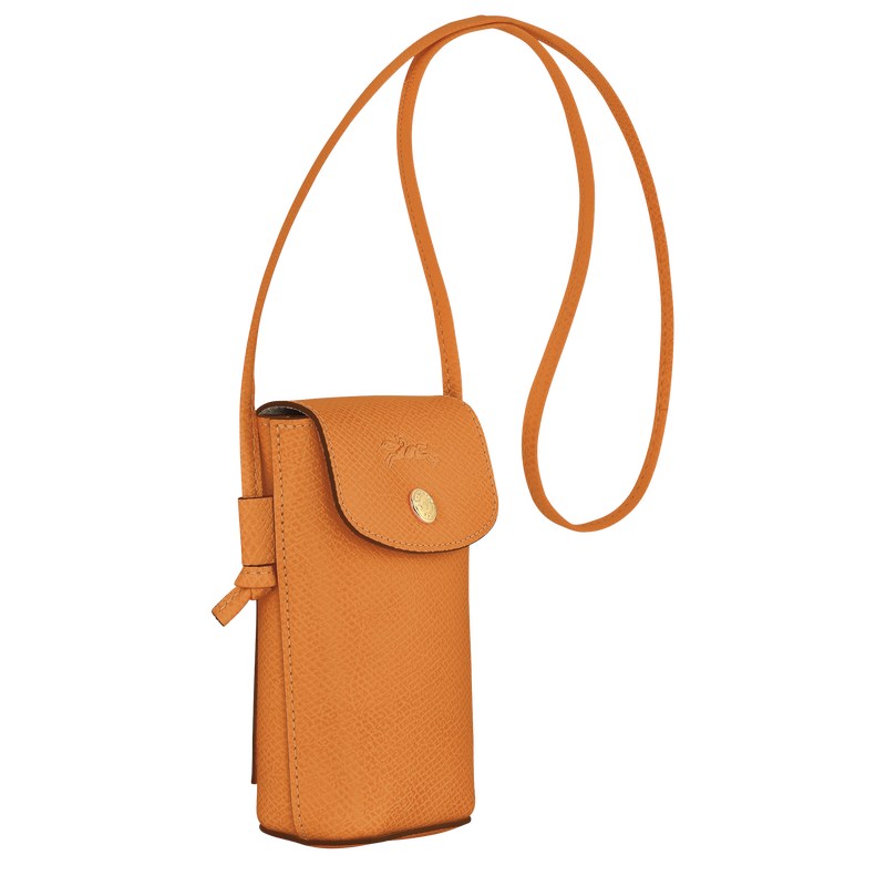 Apricot Longchamp Épure Phone case with leather lace - Leather Women Pouches & Cases | 916374KHV