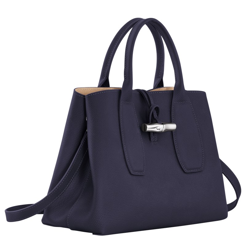 Bilberry Longchamp Le Roseau M - Leather Women Handbags | 743280TMA