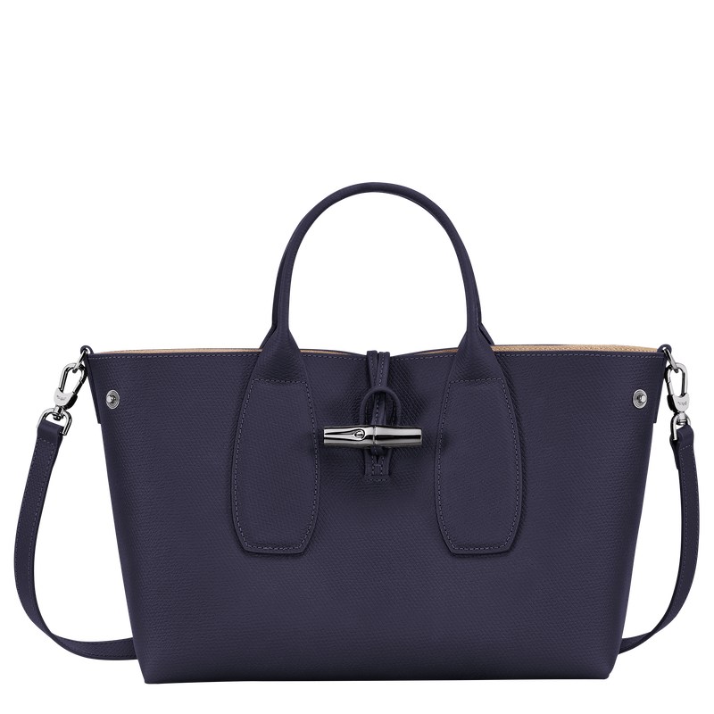 Bilberry Longchamp Le Roseau M - Leather Women Handbags | 743280TMA