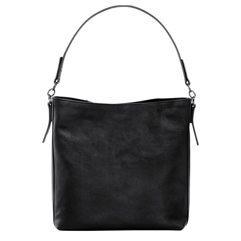 Black Longchamp 3D M Hobo - Leather Women Shoulder bags | 527316HCB