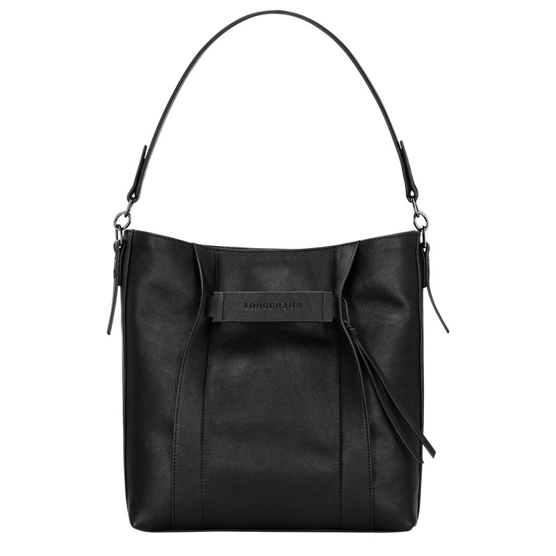 Black Longchamp 3D M Hobo - Leather Women Shoulder bags | 527316HCB