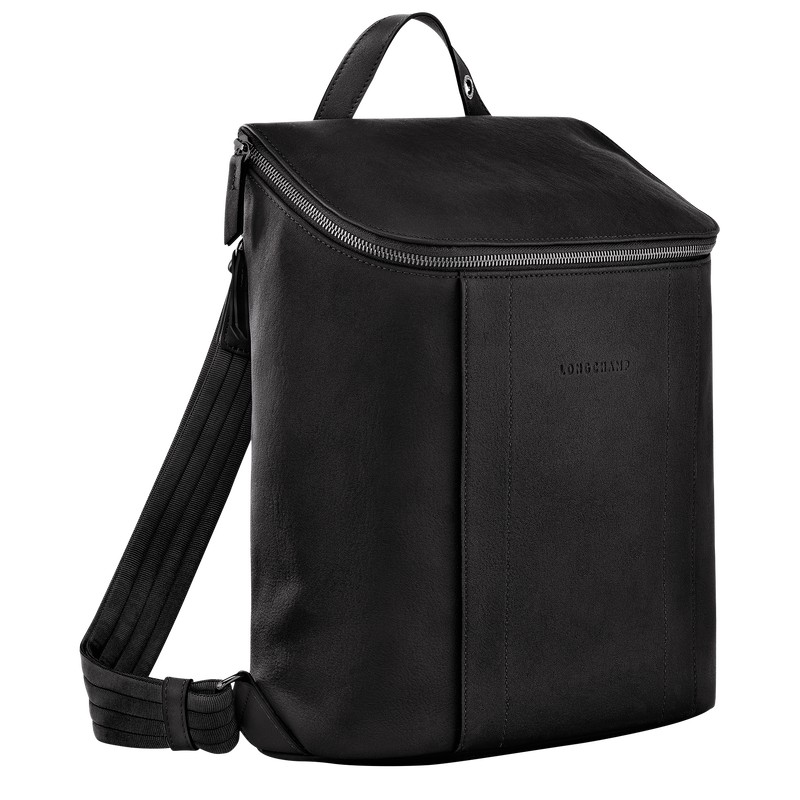 Black Longchamp 3D M - Leather Men Backpacks | 146932KHT