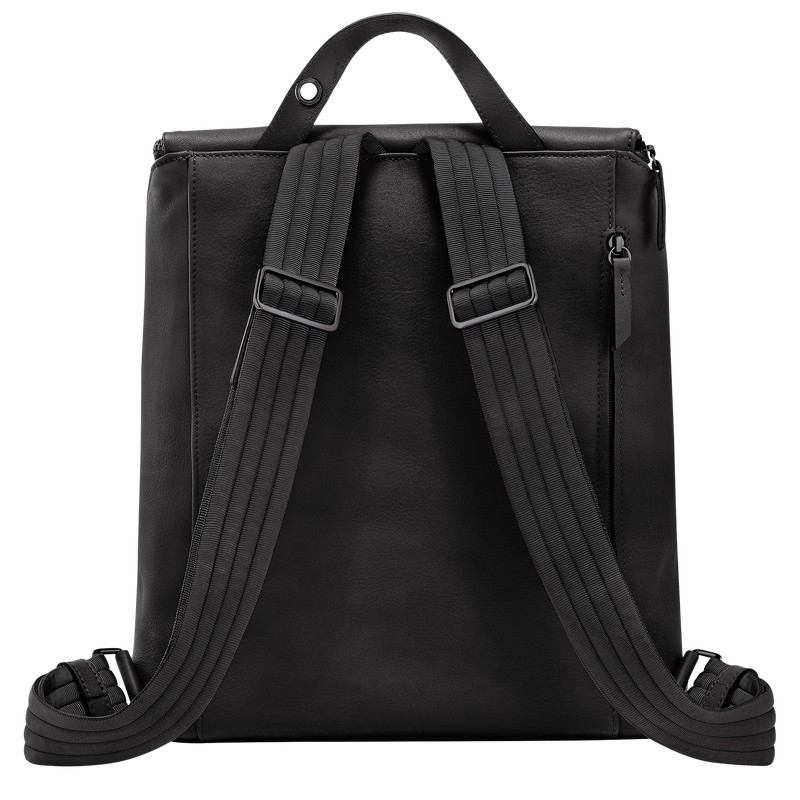 Black Longchamp 3D M - Leather Men Backpacks | 146932KHT