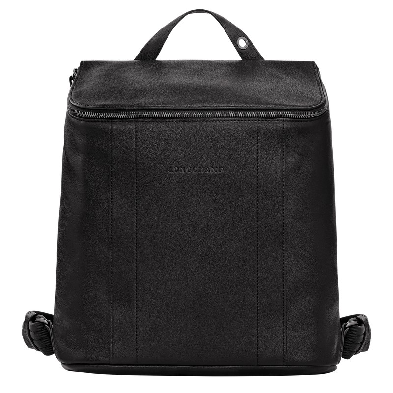 Black Longchamp 3D M - Leather Men Backpacks | 146932KHT