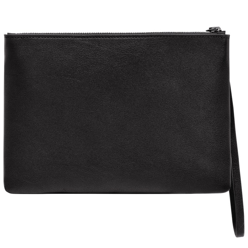 Black Longchamp 3D Pouch - Leather Women Pouches & Cases | 386251OSW