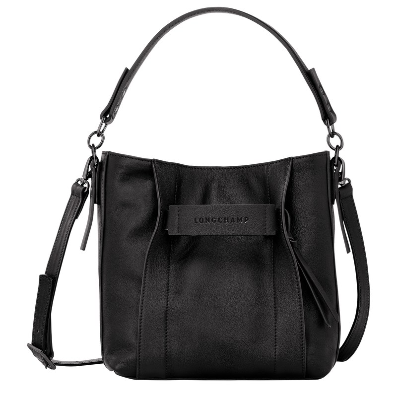 Black Longchamp 3D S Crossbody bag - Leather Women Crossbody bags | 406798OHS