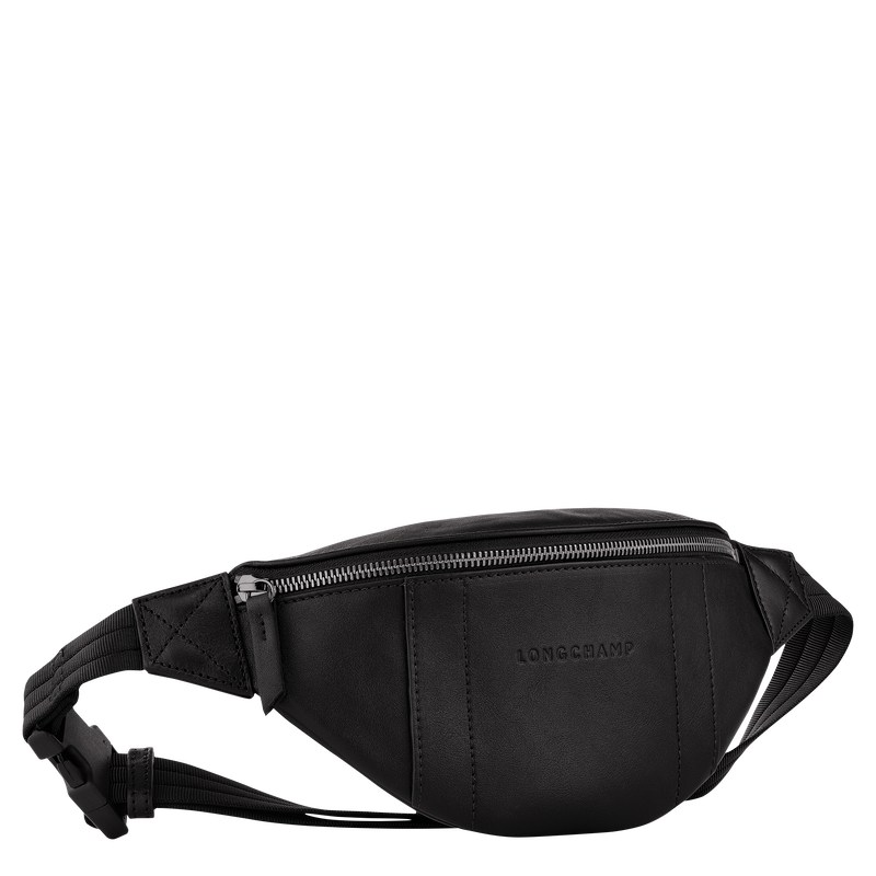 Black Longchamp 3D S - Leather Women Belt bags | 861047FYA