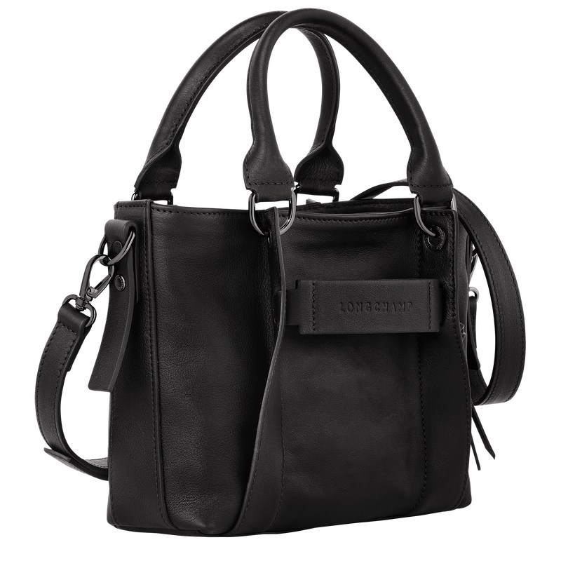 Black Longchamp 3D S - Leather Women Handbags | 241360ZYM