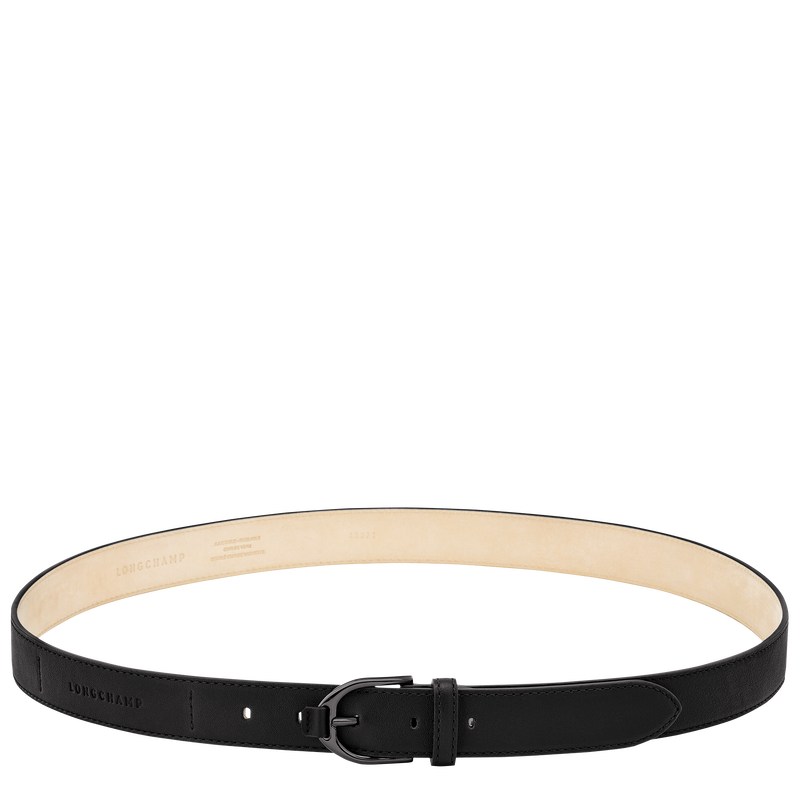 Black Longchamp 3D - Leather Women Belts | 026937FLA