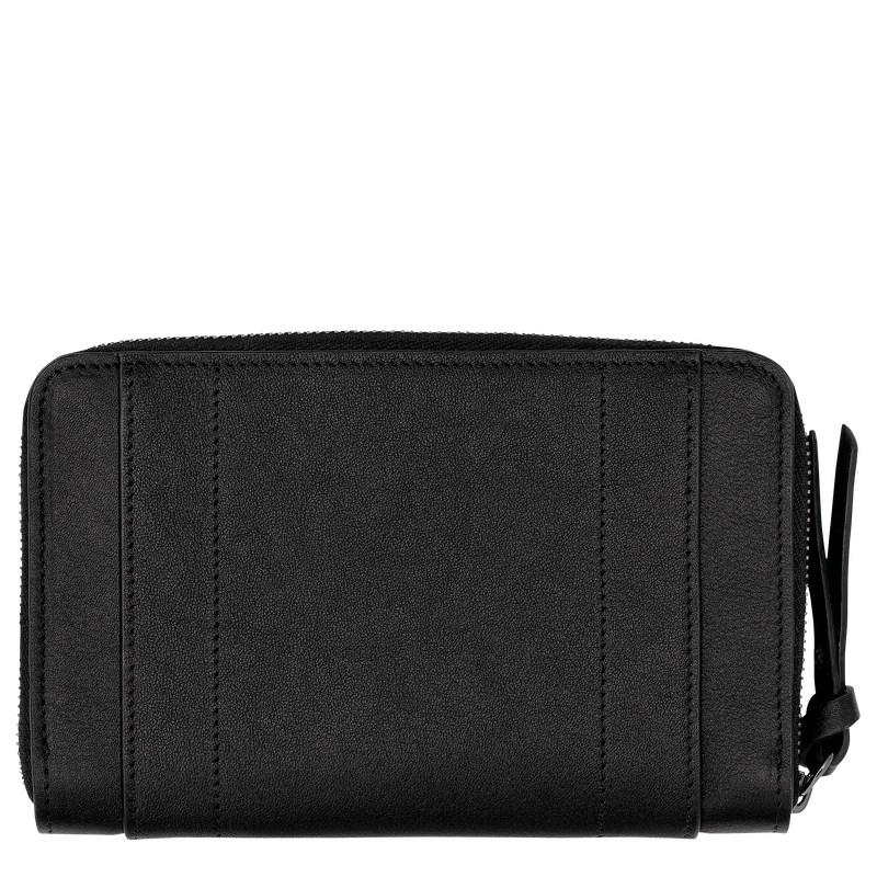 Black Longchamp 3D - Leather Women Wallets | 541803MET