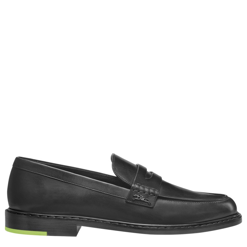 Black Longchamp Au Sultan Loafer - Leather Women Loafers | 513876MPD