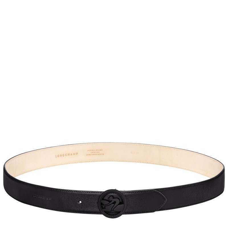 Black Longchamp Box-Trot - Leather Men Belts | 182964PBW