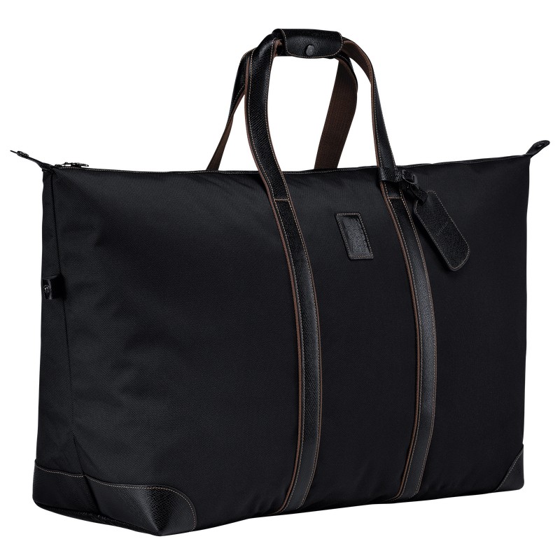 Black Longchamp Boxford L - Recycled canvas Men Travel bags | 857134FDS