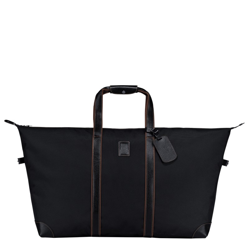 Black Longchamp Boxford L - Recycled canvas Men Travel bags | 857134FDS