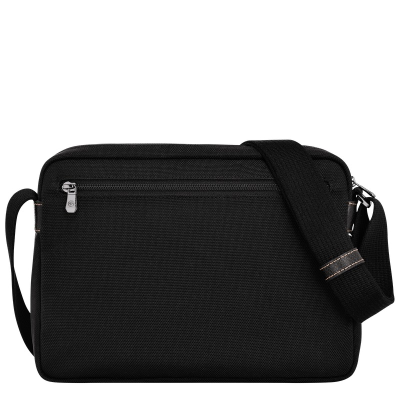 Black Longchamp Boxford M Camera bag - Recycled canvas Men Crossbody bags | 579460CXO