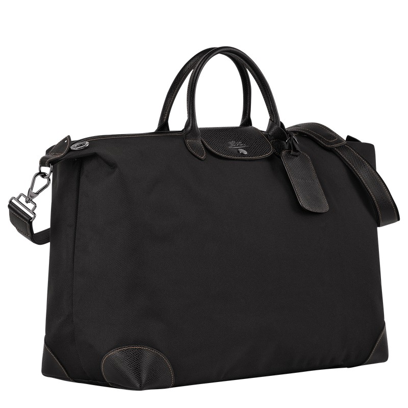 Black Longchamp Boxford M - Recycled canvas Men Travel bags | 623158KLN