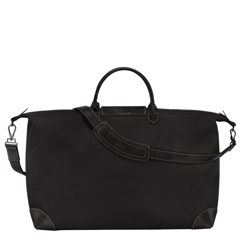 Black Longchamp Boxford M - Recycled canvas Men Travel bags | 623158KLN