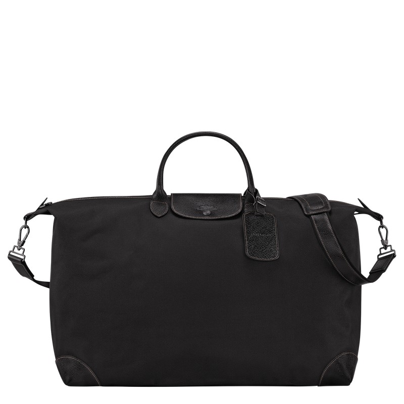 Black Longchamp Boxford M - Recycled canvas Men Travel bags | 623158KLN